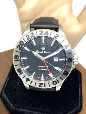 Ernst Benz Men's Watch GC10521 Chrono Flite GMT Swiss Automatic Black Dial 47mm
